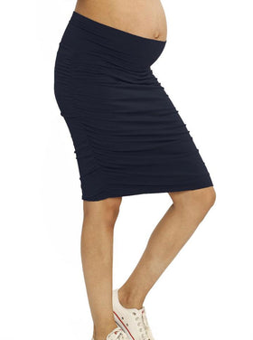 The Ruched Fitted Skirt Navy