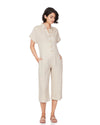 Soon Maternity Lily Buttoned Jumpsuit Nude