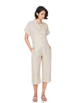Lily Buttoned Jumpsuit - Nude