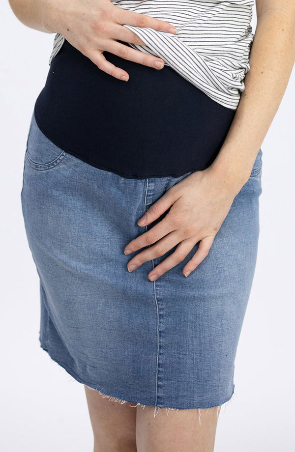 Over the Bump Denim Skirt