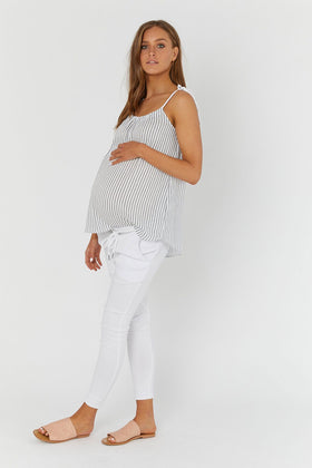 Wilomina String Top Charcoal Stripe