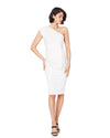 Soon Maternity Julia One Shoulder Dress White