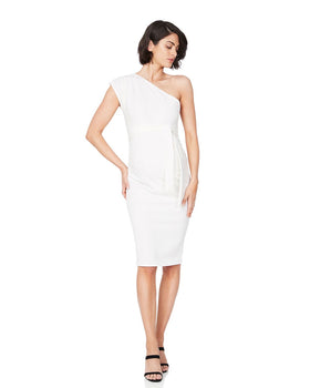 Julia One Shoulder Dress - White