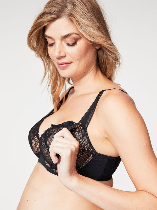 Truffles Plunge Nursing Bra Black