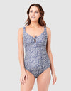 Ripe Maternity Stormi Tie Front One Piece Indigo White