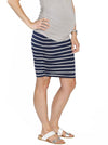 Angel Maternity Ruched Fitted Skirt Stripe