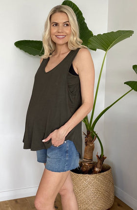 Swing Tank Nursing Khaki
