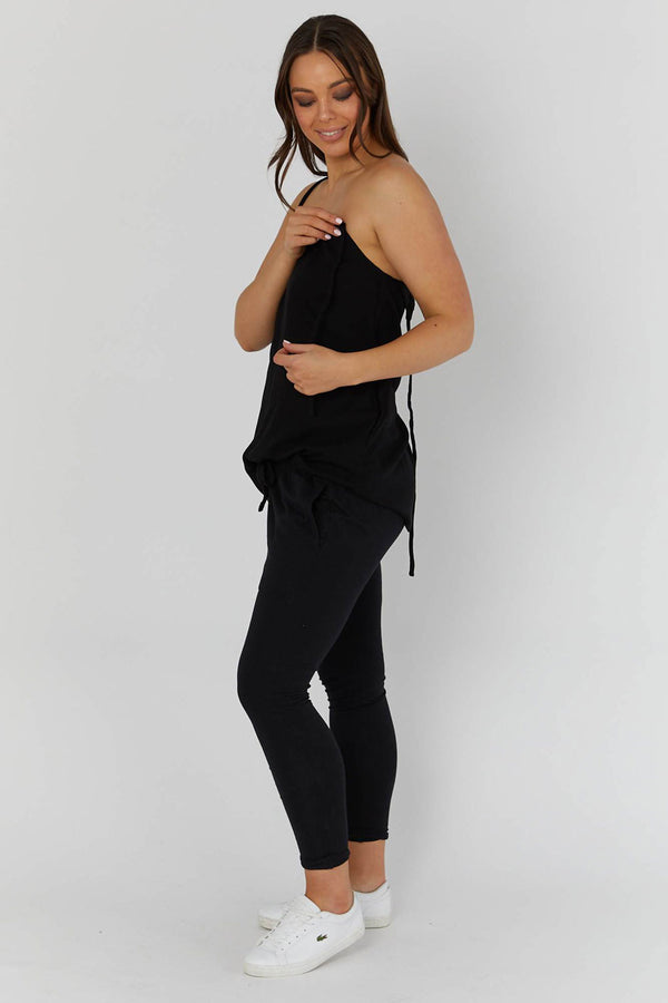 Wilomina String Top Black