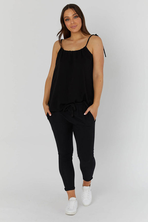 Wilomina String Top Black