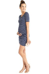 Lila Wrap Hem Dress Navy/White