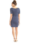 Lila Wrap Hem Dress Navy/White