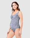 Stormi Tie Front One Piece Indigo/White