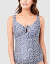 Stormi Tie Front One Piece Indigo/White