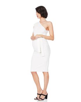 Julia One Shoulder Dress - White